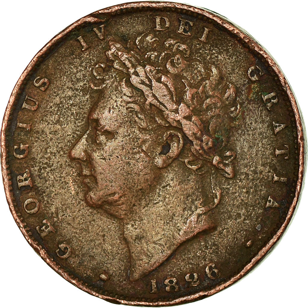 Coin, Great Britain, George IV, Farthing, 1826, VF(30-35), Copper, KM:697