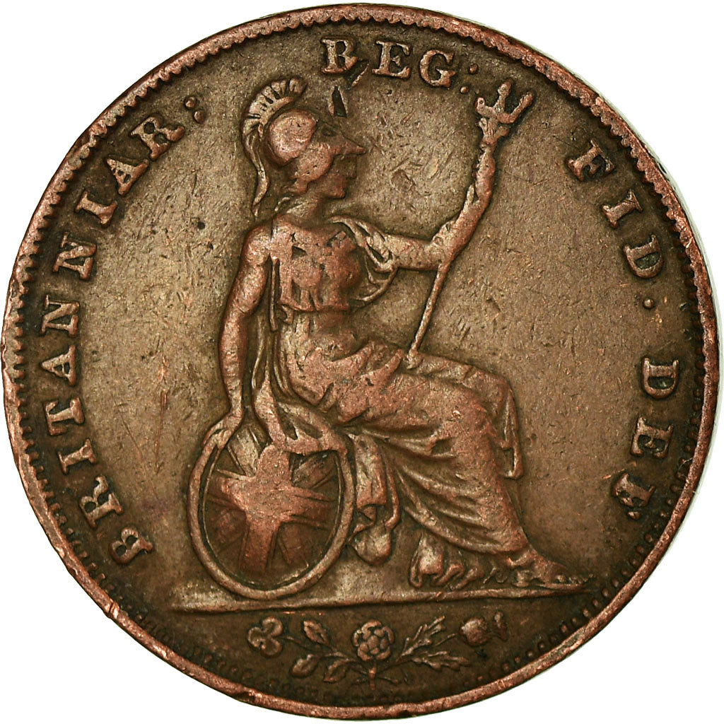 Coin, Great Britain, Victoria, Farthing, 1839, VF(30-35), Copper, KM:725
