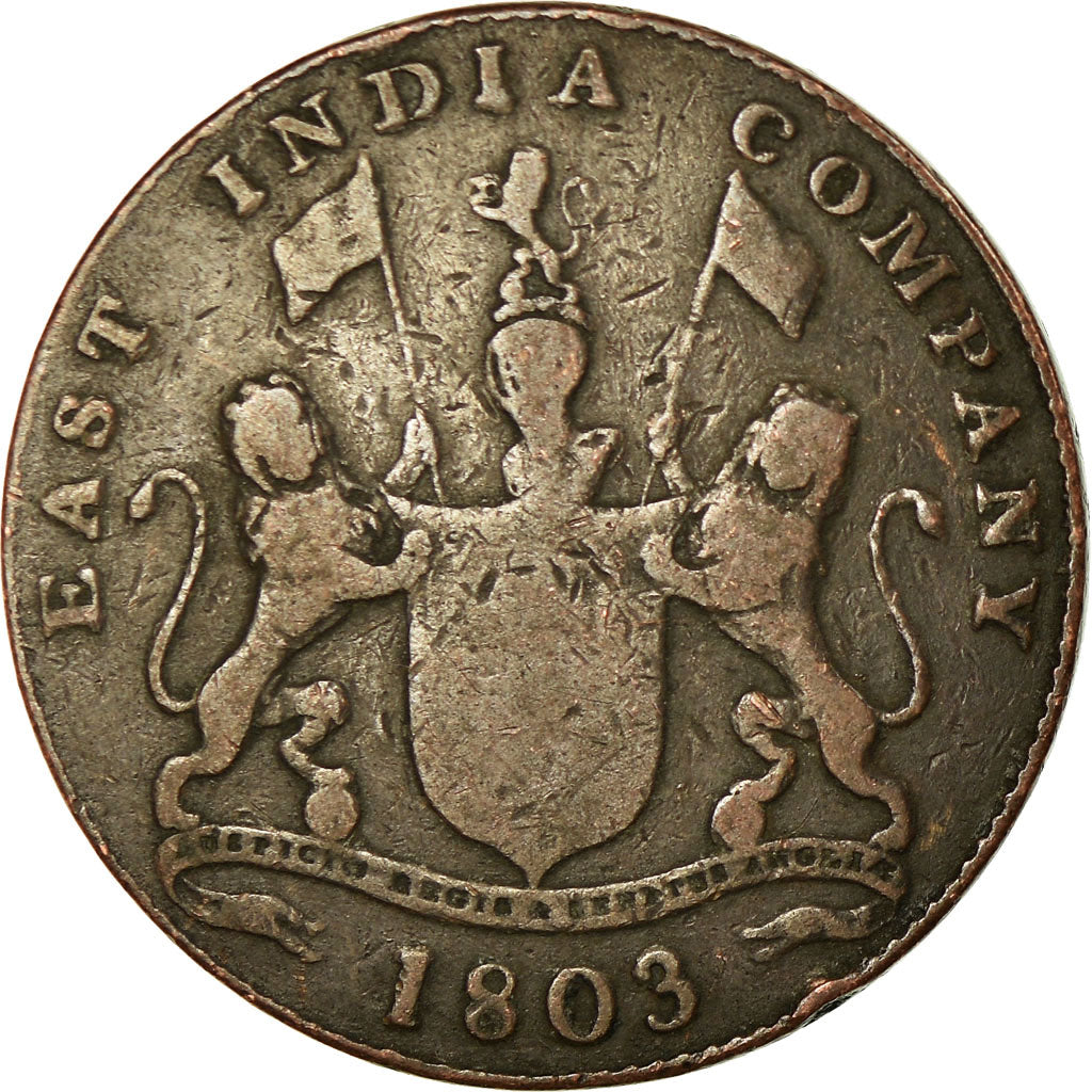 Monnaie, INDIA-BRITISH, MADRAS PRESIDENCY, 20 Cash, 1803, Birmingham, TB+