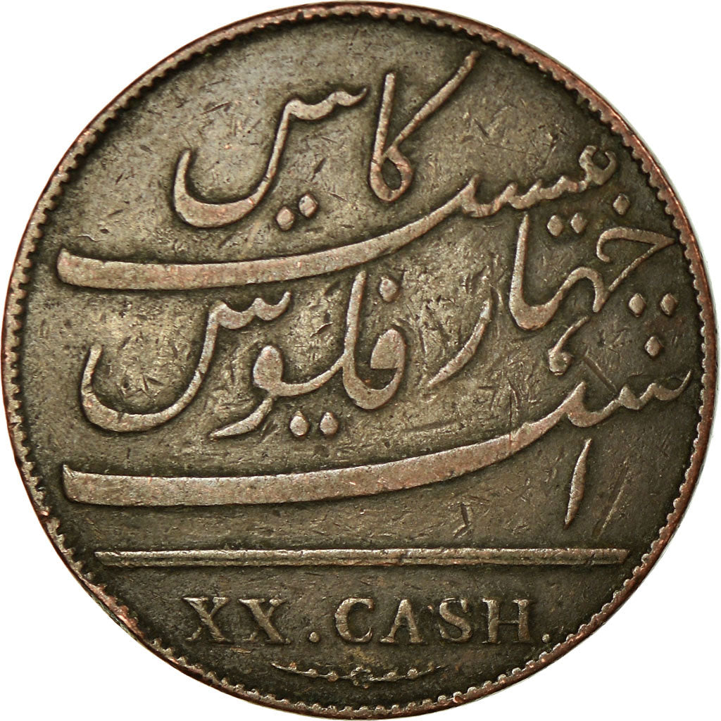 Monnaie, INDIA-BRITISH, MADRAS PRESIDENCY, 20 Cash, 1803, Birmingham, TB+