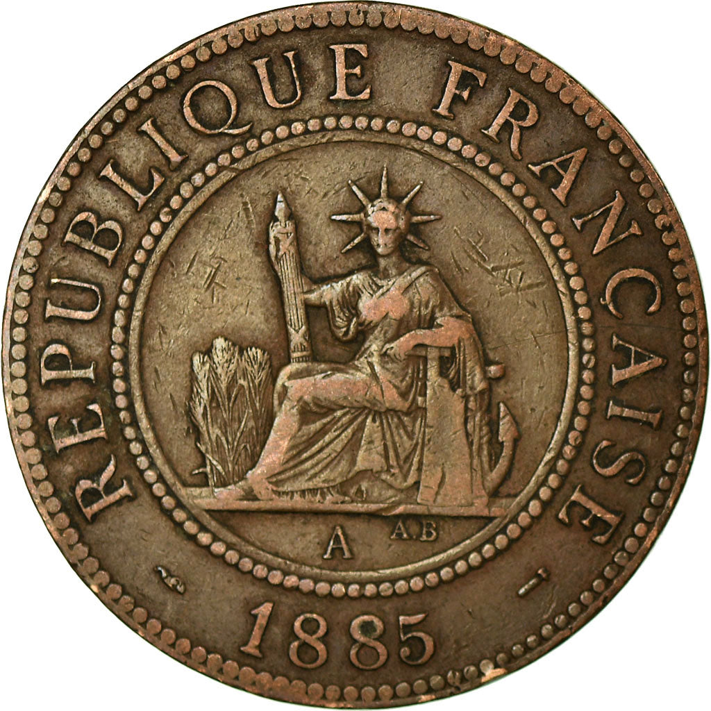 Monnaie, FRENCH INDO-CHINA, Cent, 1885, Paris, TB+, Bronze, KM:1, Lecompte:37