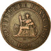 Moneta, INDOCINA FRANCESE, Cent, 1889, Paris, MB+, Bronzo, KM:1, Lecompte:41