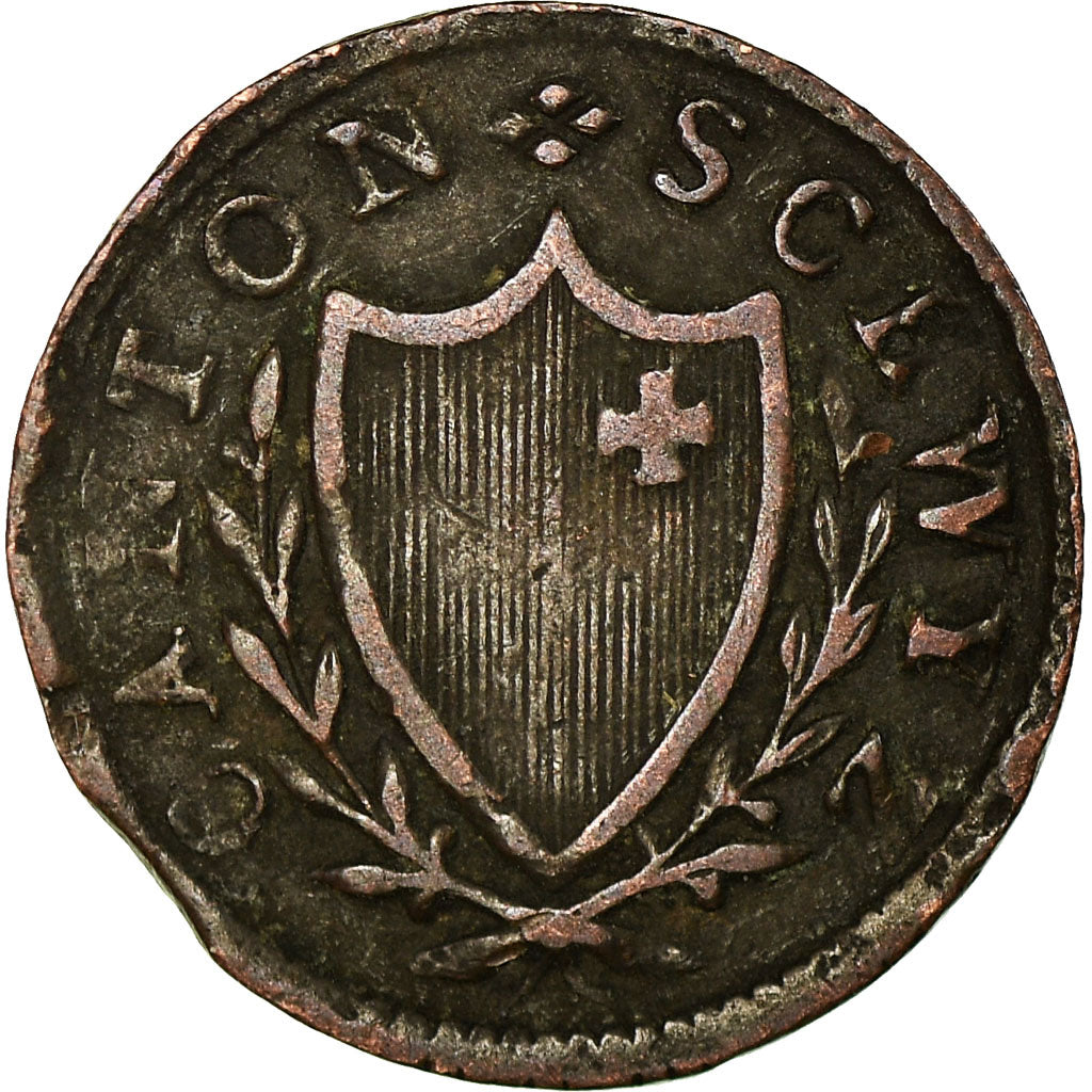 Moneta, CANTONI SVIZZERI, SCHWYZ, 2 Rappen, 1815, Schwyz, BB, Biglione, KM:62