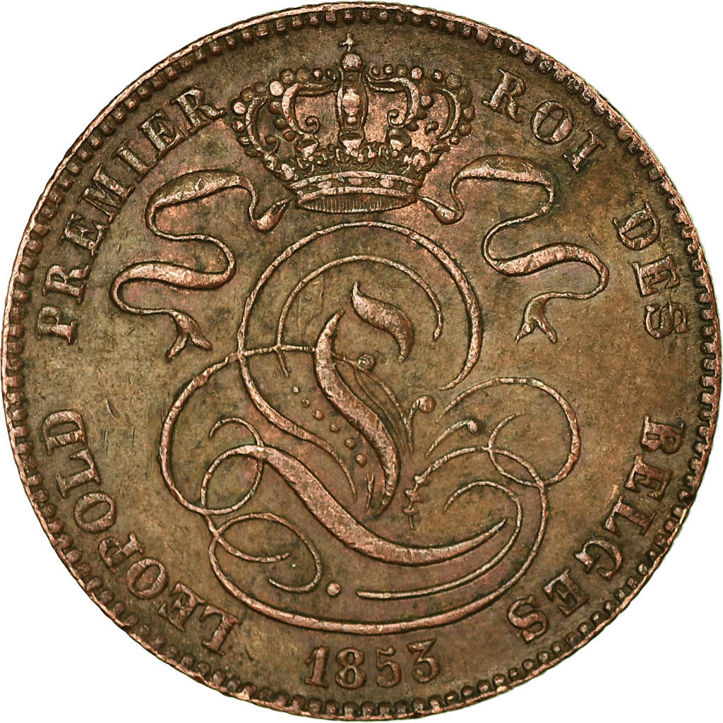 Coin, Belgium, Leopold I, 5 Centimes, 1853, EF(40-45), Copper, KM:5.1