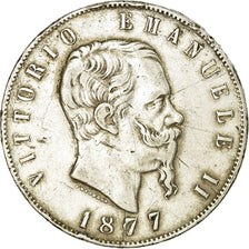 Monnaie, Italie, Vittorio Emanuele II, 5 Lire, 1877, Rome, TB+, Argent, KM:8.4