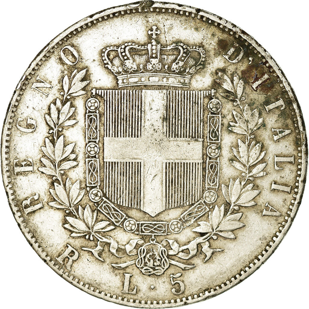 Monnaie, Italie, Vittorio Emanuele II, 5 Lire, 1877, Rome, TB+, Argent, KM:8.4