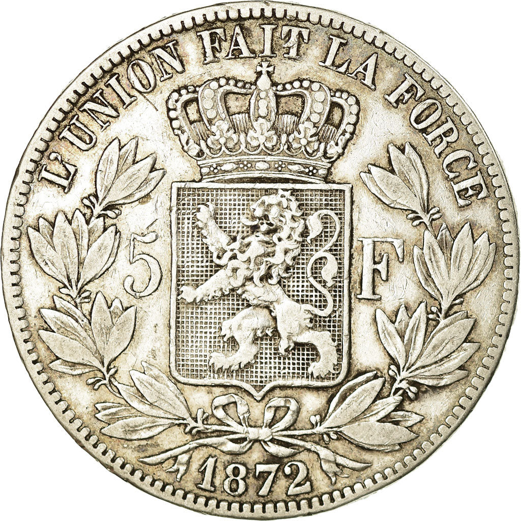 Coin, Belgium, Leopold II, 5 Francs, 5 Frank, 1872, VF(30-35), Silver, KM:24