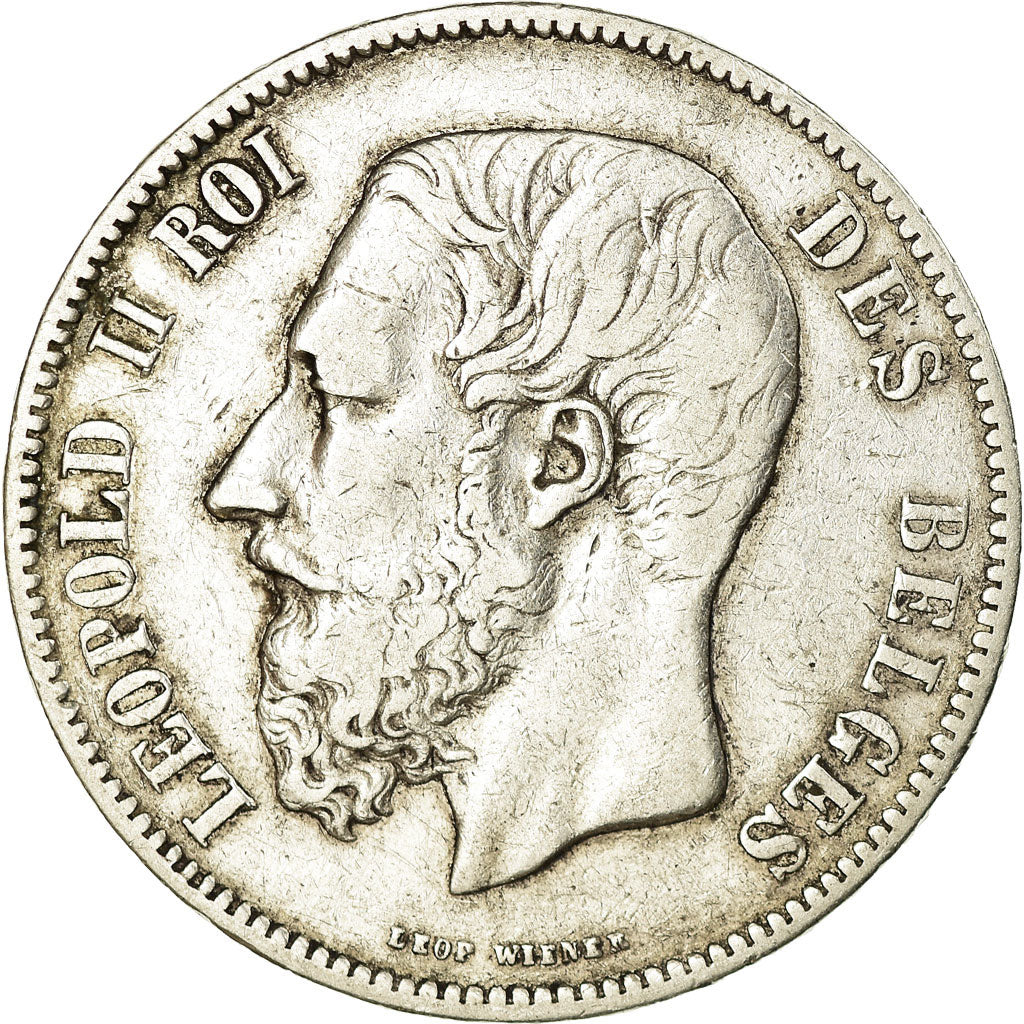 Coin, Belgium, Leopold II, 5 Francs, 5 Frank, 1869, VF(30-35), Silver, KM:24