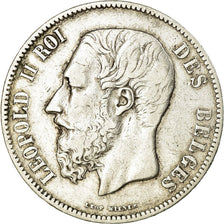 Coin, Belgium, Leopold II, 5 Francs, 5 Frank, 1869, VF(30-35), Silver, KM:24
