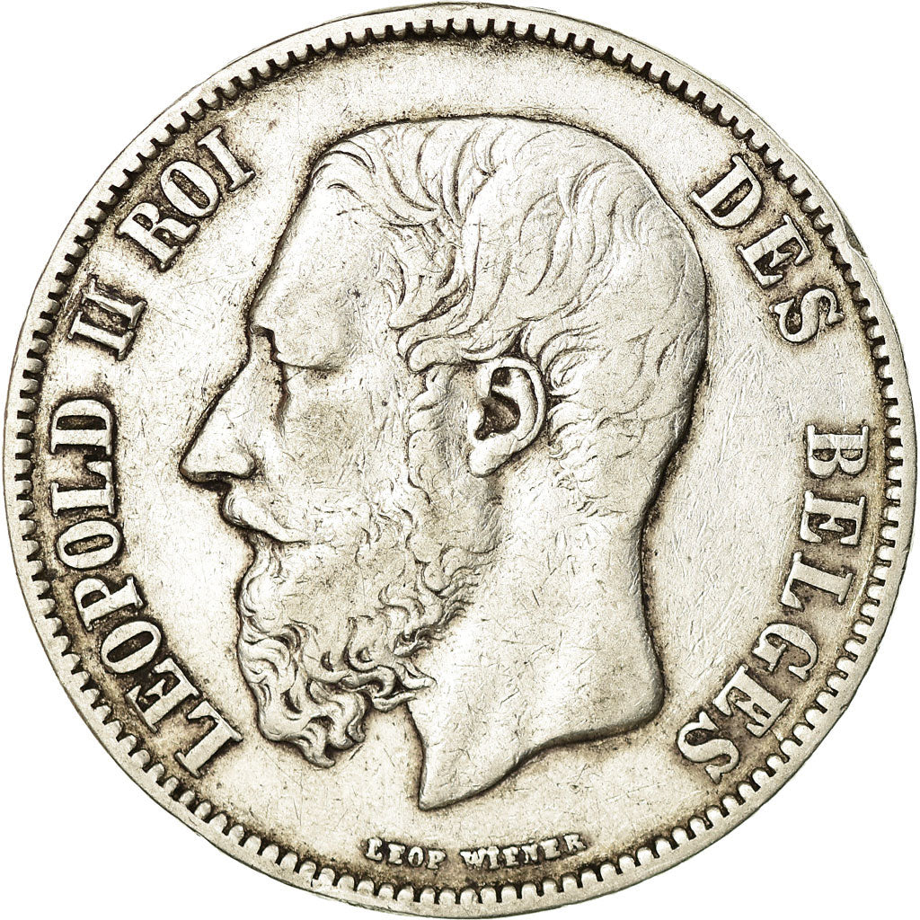 Coin, Belgium, Leopold II, 5 Francs, 5 Frank, 1871, VF(30-35), Silver, KM:24