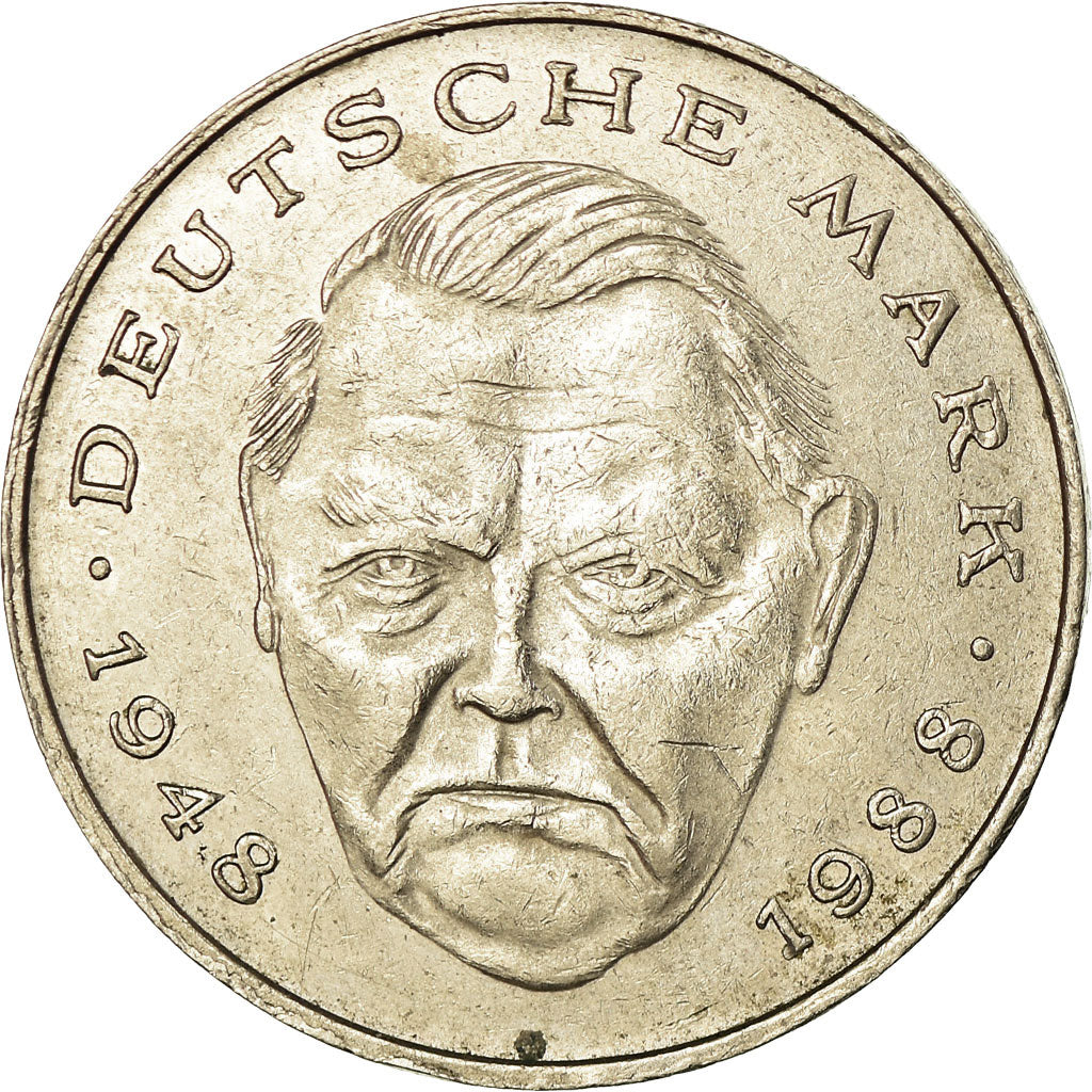 Coin, GERMANY - FEDERAL REPUBLIC, 2 Mark, 1989, Stuttgart, AU(50-53)