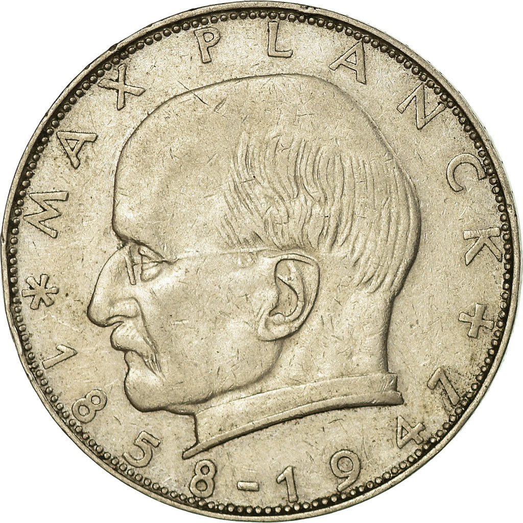 Moneta, Niemcy - RFN, 2 Mark, 1958, Karlsruhe, EF(40-45), Miedź-Nikiel, KM:116