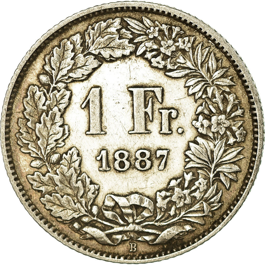 Coin, Switzerland, Franc, 1887, Bern, EF(40-45), Silver, KM:24