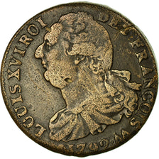 Munten, Frankrijk, 2 sols françois, 1792, Metz, FR+, Bronze, KM:603.2