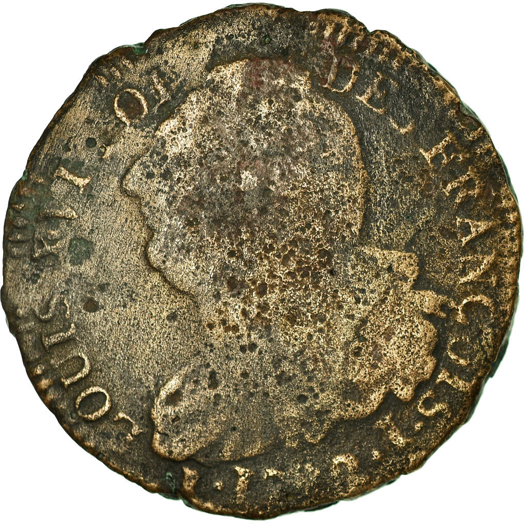 Moneda, Francia, 2 sols françois, 1792, Limoges, BC, Bronce, KM:603.7