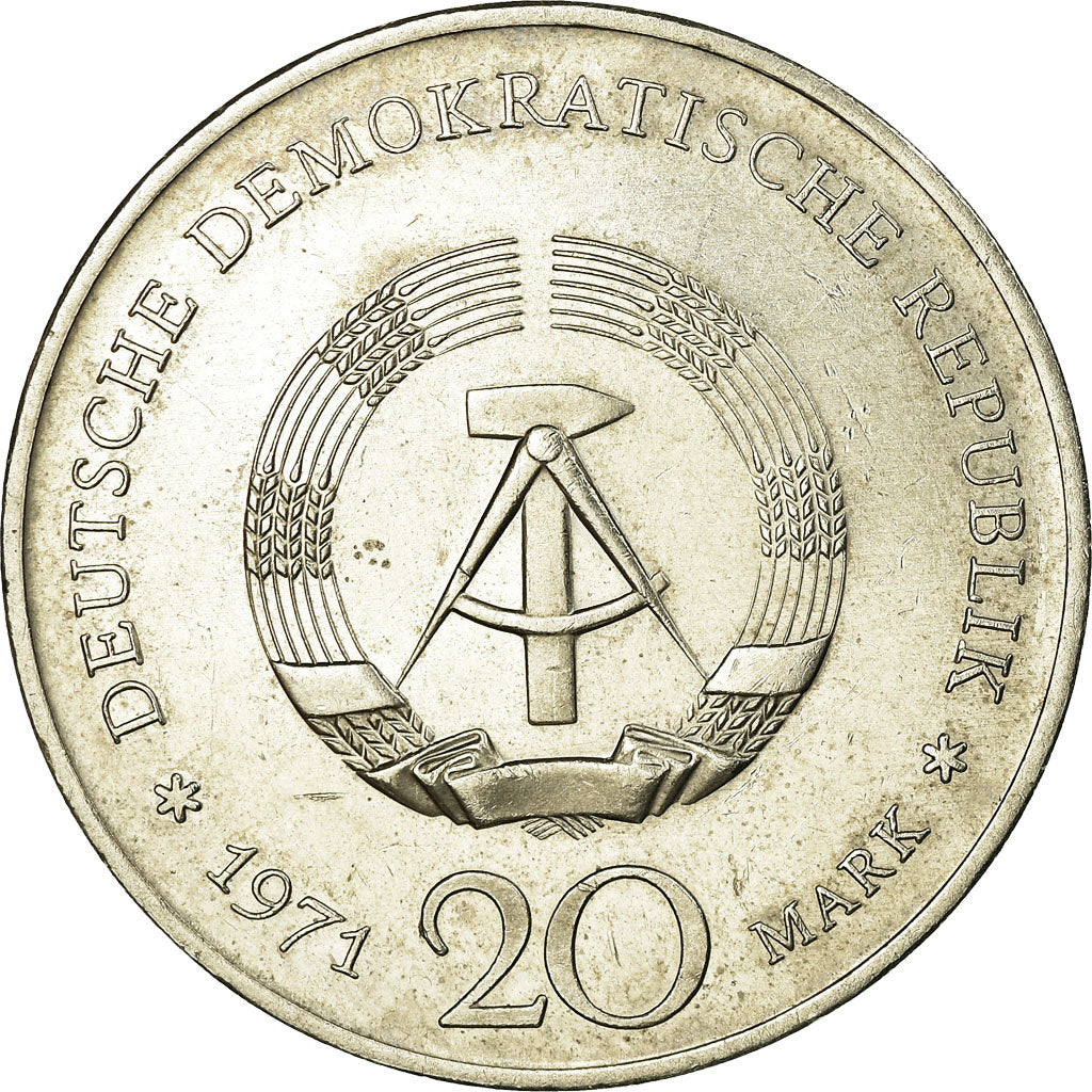 Coin, GERMAN-DEMOCRATIC REPUBLIC, 20 Mark, 1971, AU(55-58), Copper-nickel, KM:33