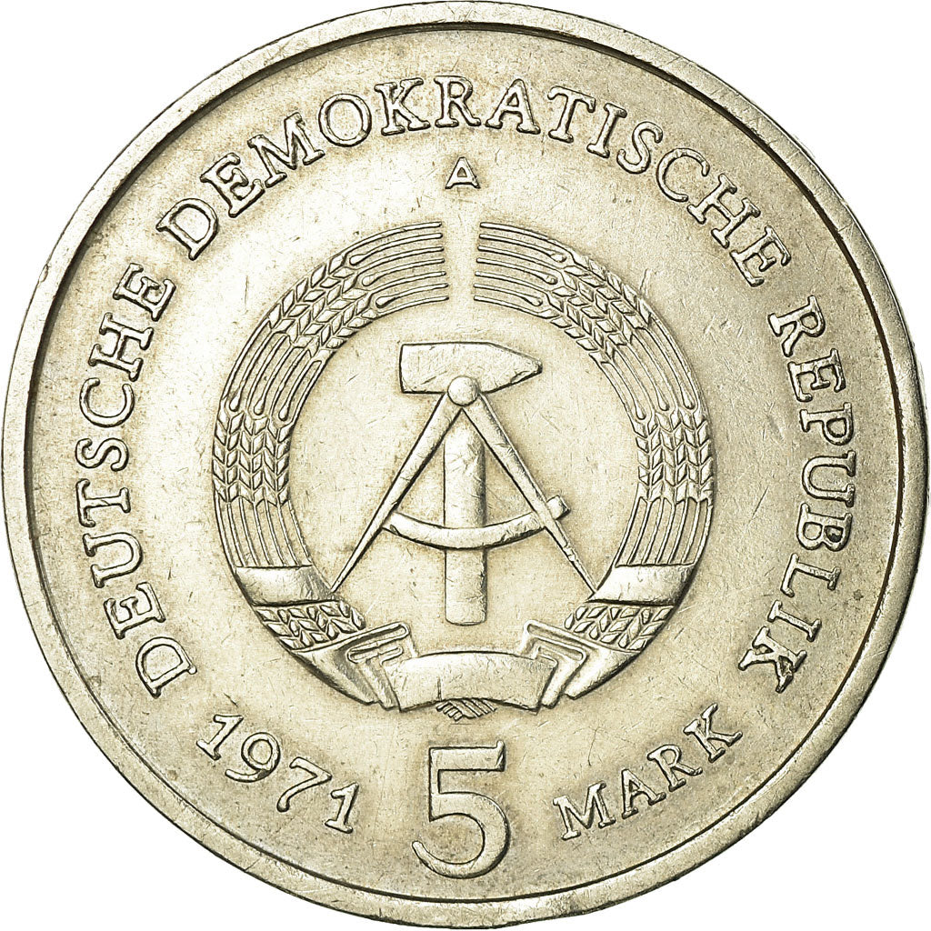 Coin, GERMAN-DEMOCRATIC REPUBLIC, 5 Mark, 1971, Berlin, AU(50-53)