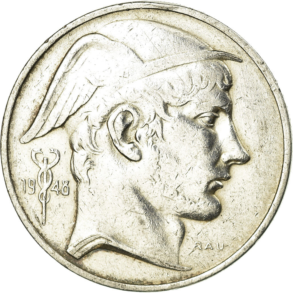 Coin, Belgium, 50 Francs, 50 Frank, 1948, EF(40-45), Silver, KM:137