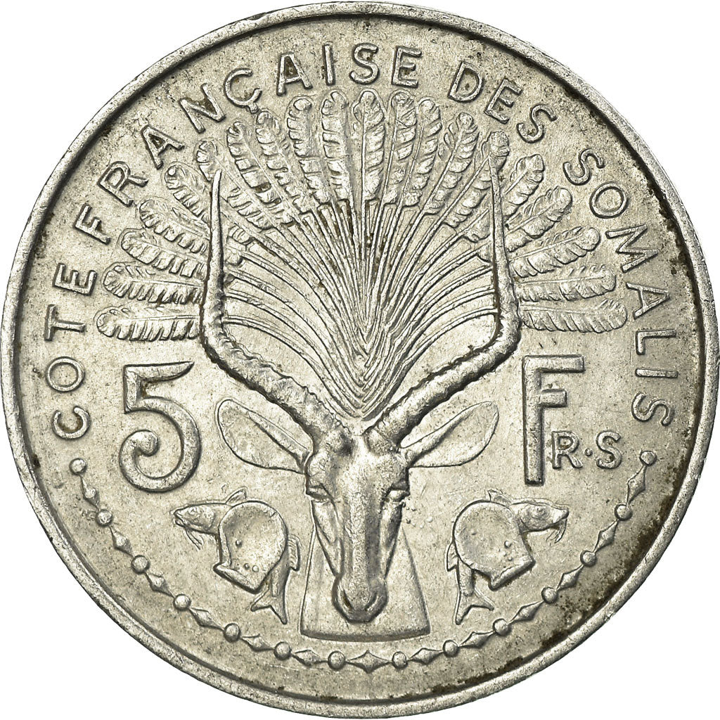 Moneta, Costa francese dei somali, 5 Francs, 1948, Paris, BB, Alluminio, KM:6
