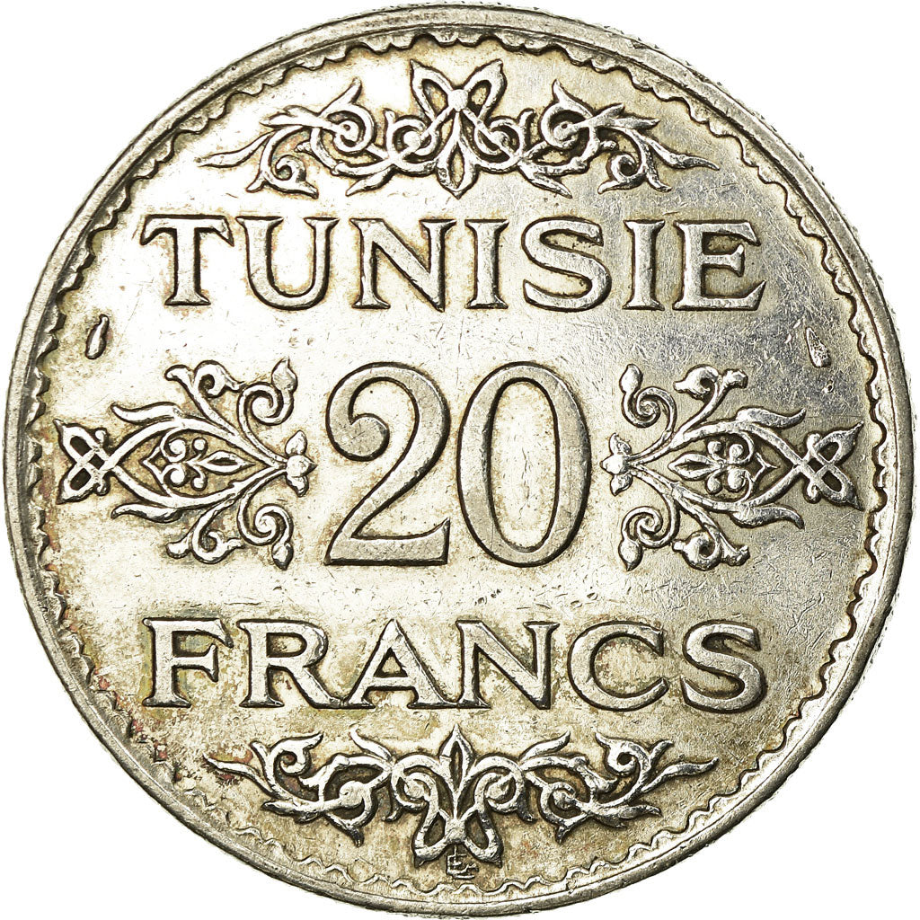 Monnaie, Tunisie, Ahmad Pasha Bey, 20 Francs, 1934, Paris, TTB, Argent, KM:263