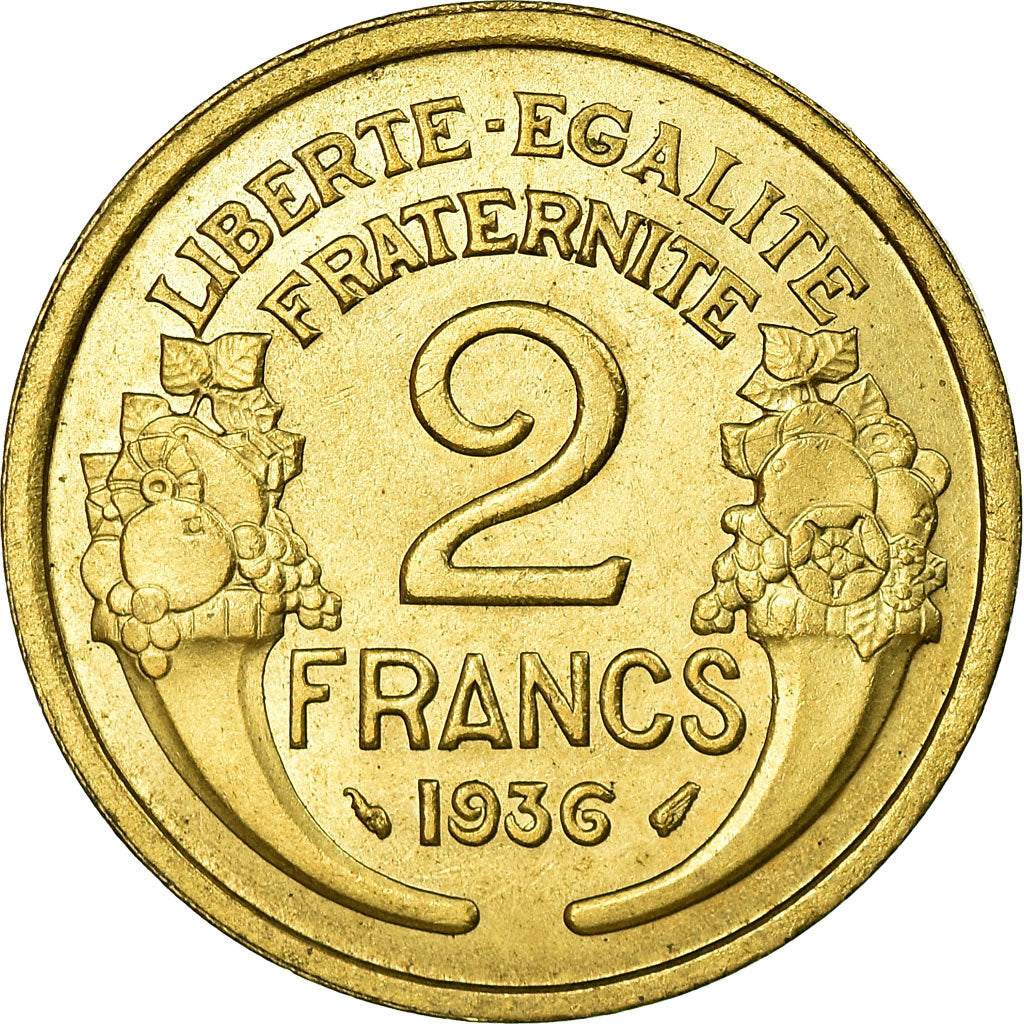 Monnaie, France, Morlon, 2 Francs, 1936, SUP, Aluminum-Bronze, Gadoury:535