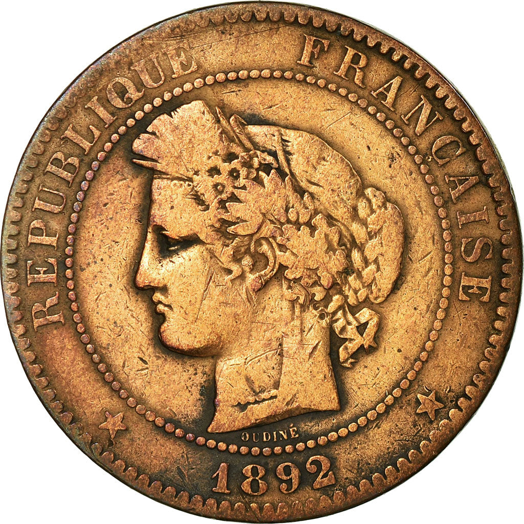 Münze, Frankreich, Cérès, 10 Centimes, 1892, Paris, S+, Bronze, KM:815.1