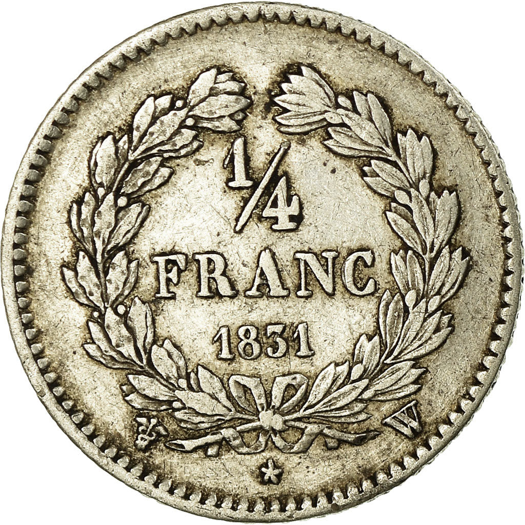 Moneta, Francja, Louis-Philippe, 1/4 Franc, 1831, Lille, EF(40-45), Srebro