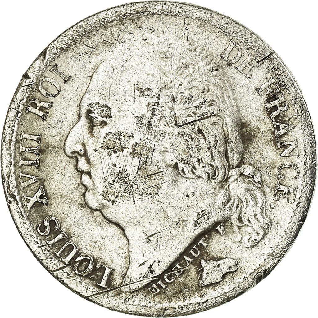 Munten, Frankrijk, Louis XVIII, 1/2 Franc, 1817, Paris, ZG+