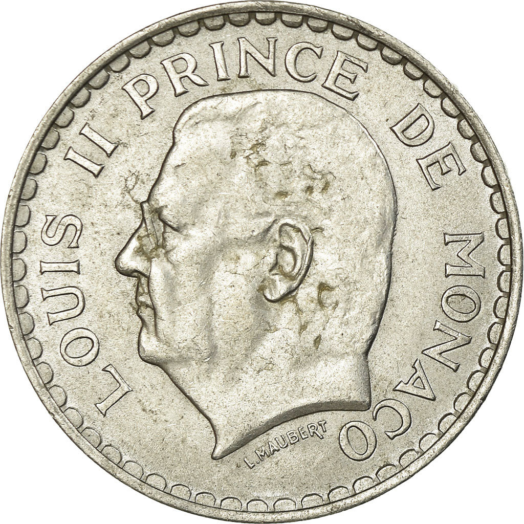 Monnaie, Monaco, Louis II, 5 Francs, 1945, TTB, Aluminium, Gadoury:MC135, KM:122