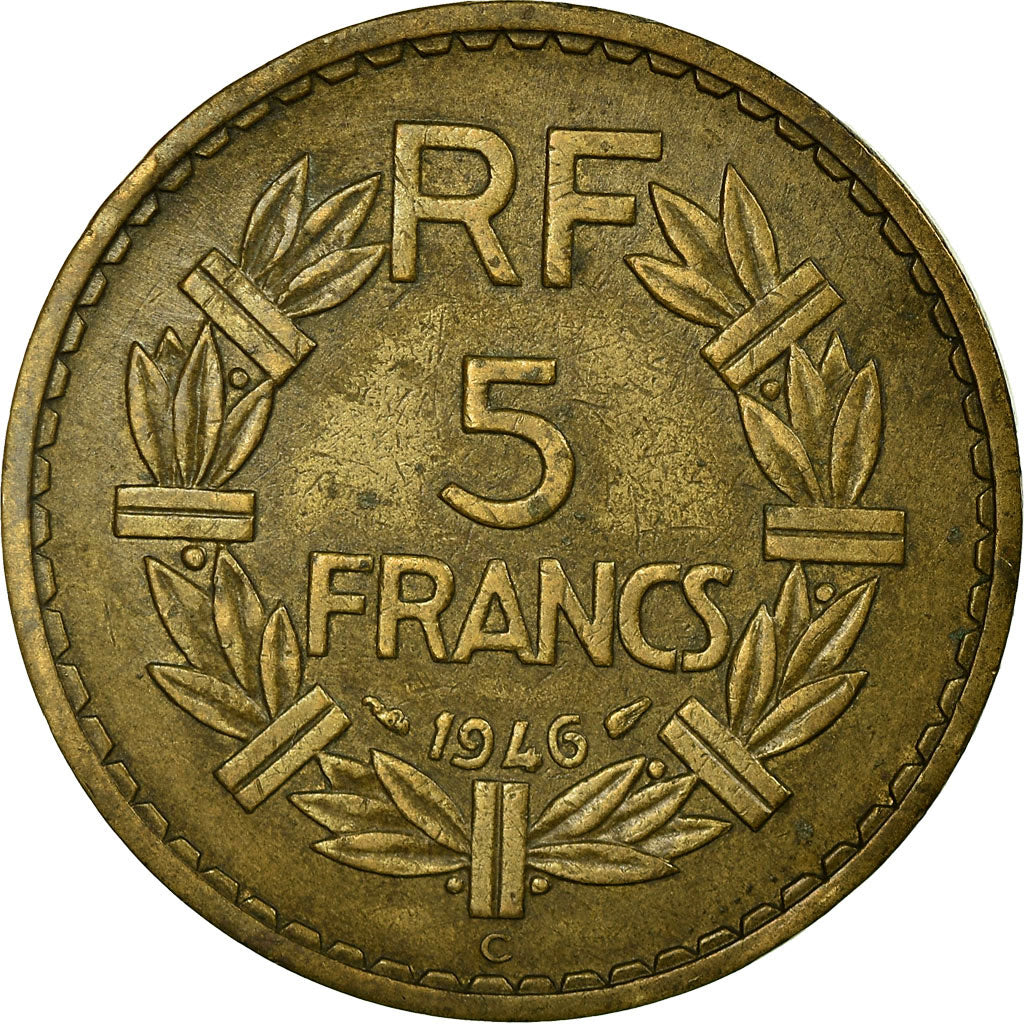 Moeda, França, Lavrillier, 5 Francs, 1946, Castelsarrasin, EF(40-45)