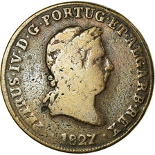 Coin, Portugal, Pedro IV, 40 Reis, Pataco, 1827, VF(20-25), Bronze, KM:373