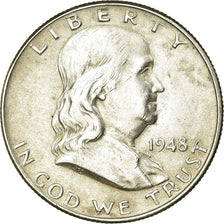 Coin, United States, Franklin Half Dollar, 1948, Philadelphia, AU(50-53), KM 199
