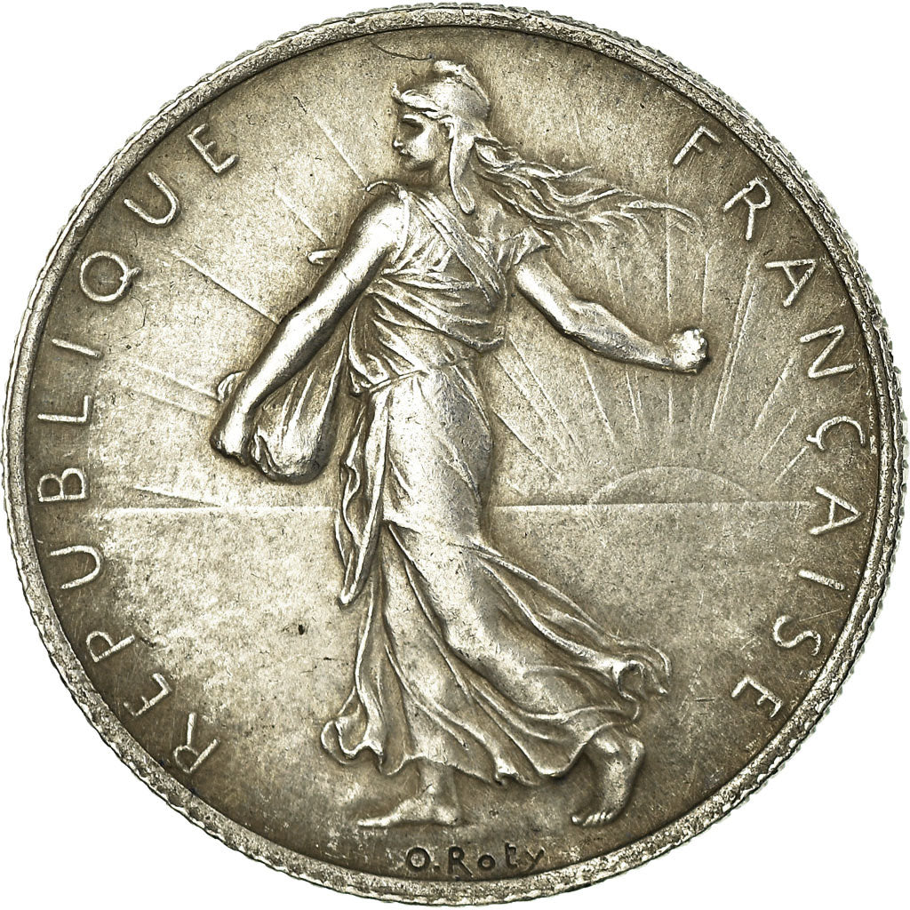 Coin, France, Semeuse, 2 Francs, 1917, Paris, AU(50-53), Silver, KM:845.1