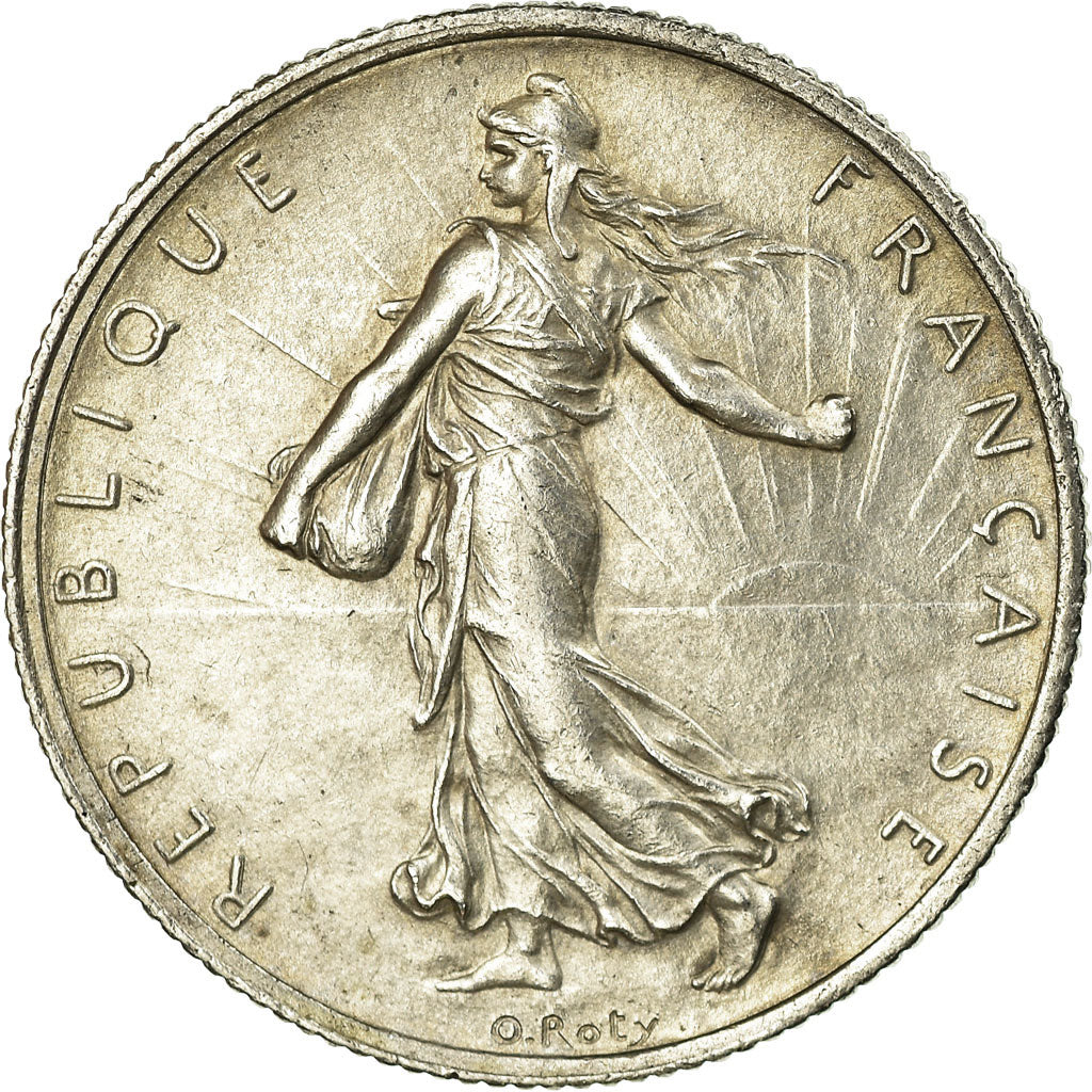 Coin, France, Semeuse, 2 Francs, 1917, Paris, AU(50-53), Silver, KM:845.1