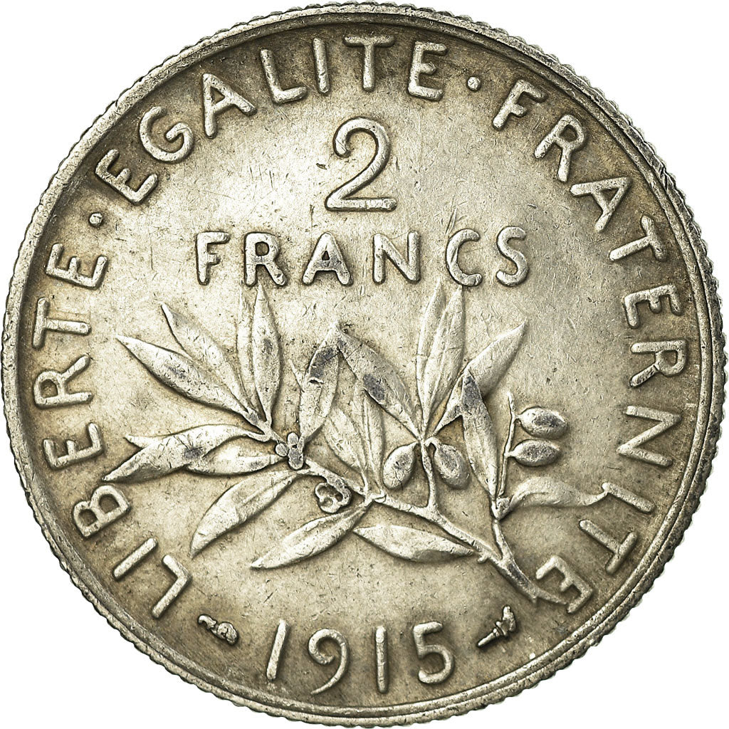 Coin, France, Semeuse, 2 Francs, 1915, Paris, EF(40-45), Silver, KM:845.1