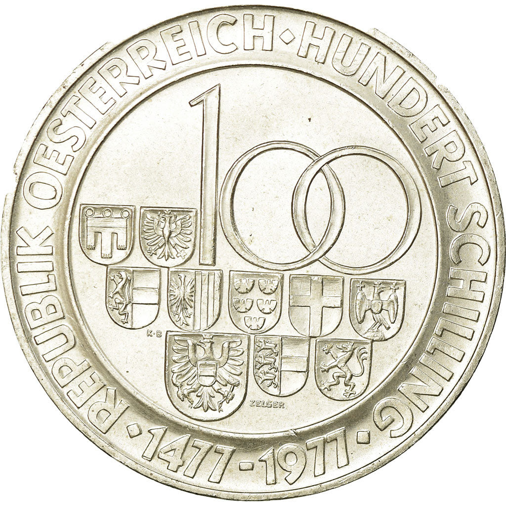 Coin, Austria, 100 Schilling, 1977, AU(55-58), Silver, KM:2936