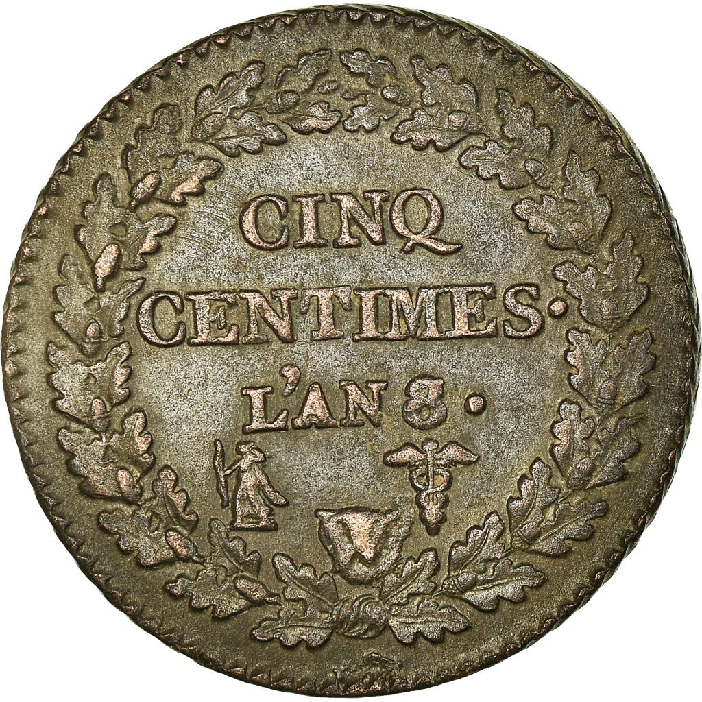 Münze, Frankreich, Dupré, 5 Centimes, An 8/7, Lille, SS, Bronze, KM:642.9