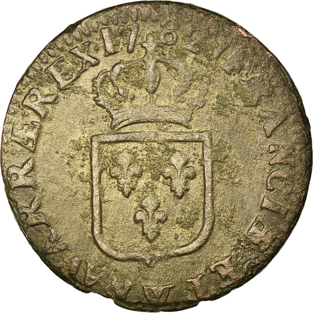 Moneda, Francia, Louis XVI, Sol ou sou, 1782, Lille, BC+, Cobre, KM:578.16