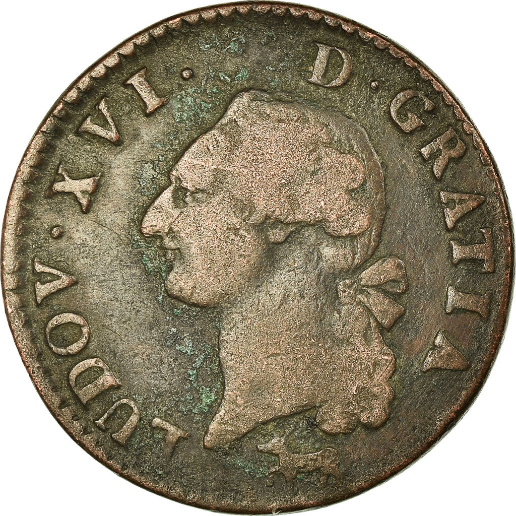 Münze, Frankreich, Louis XVI, Sol ou sou, 1783, Orléans, S, Kupfer