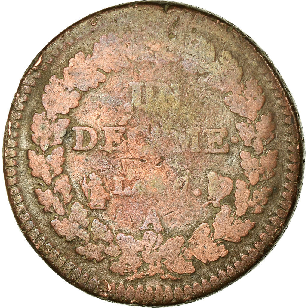 Moeda, França, Dupré, Decime, AN 7, Paris, F(12-15), Bronze, KM:644.1