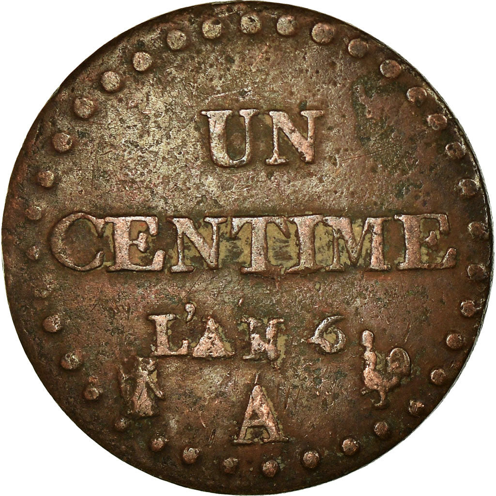 Coin, France, Dupré, Centime, AN 6, Paris, VF(30-35), Bronze, KM:646