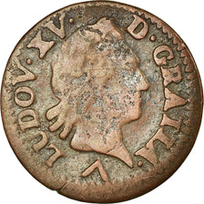 Monnaie, France, Louis XV, Liard à la vieille tête, 1773, Lille, TB, Gad 272