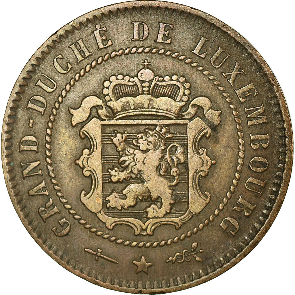 Coin, Luxembourg, William III, 5 Centimes, 1854, Utrecht, EF(40-45), Bronze