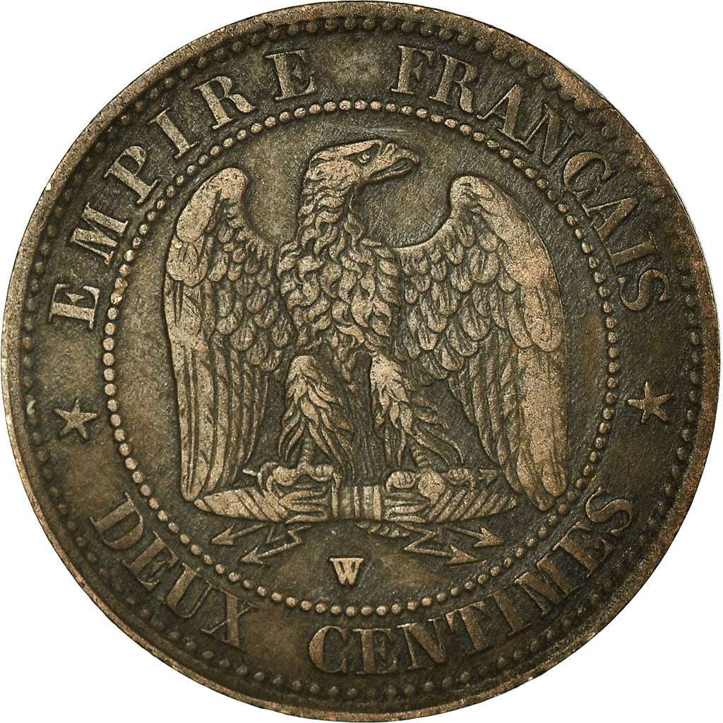 Coin, France, Napoleon III, 2 Centimes, 1854, Lille, VF(30-35), KM 776.7