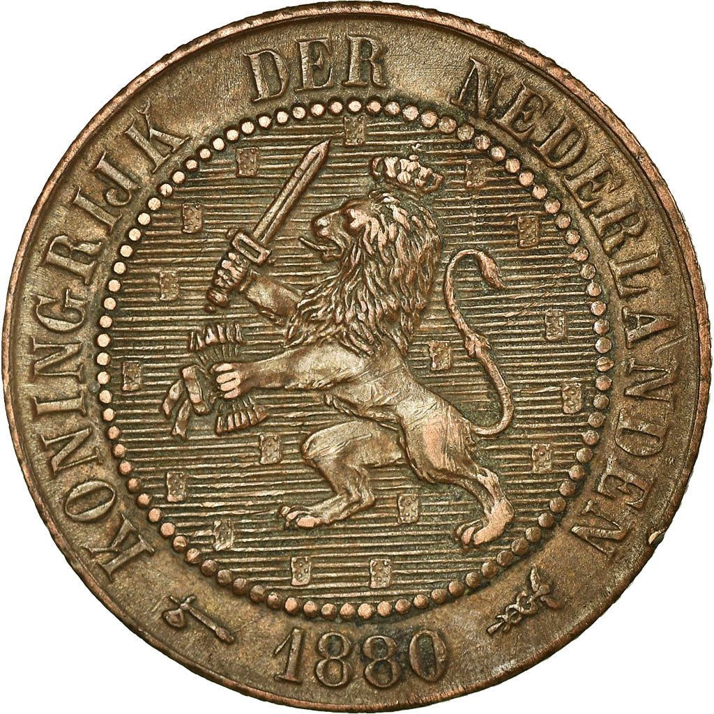 Coin, Netherlands, William III, 2-1/2 Cent, 1880, EF(40-45), Bronze, KM:108.1