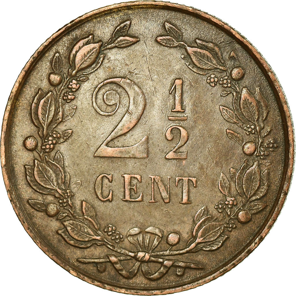 Coin, Netherlands, William III, 2-1/2 Cent, 1880, EF(40-45), Bronze, KM:108.1