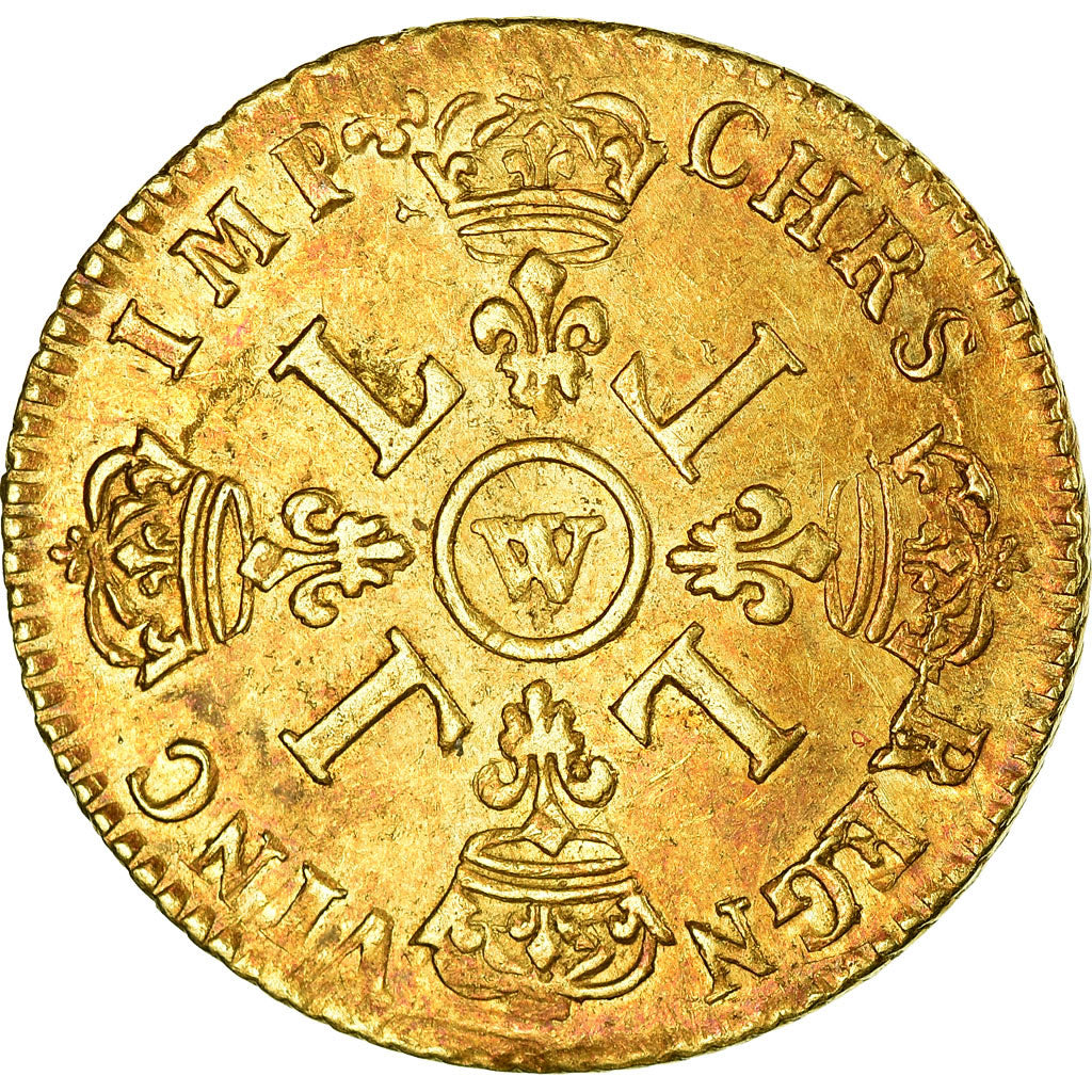 Monnaie, France, Louis XIV, Louis d'or aux 4 L, Louis d'Or, 1700, Lille, TTB