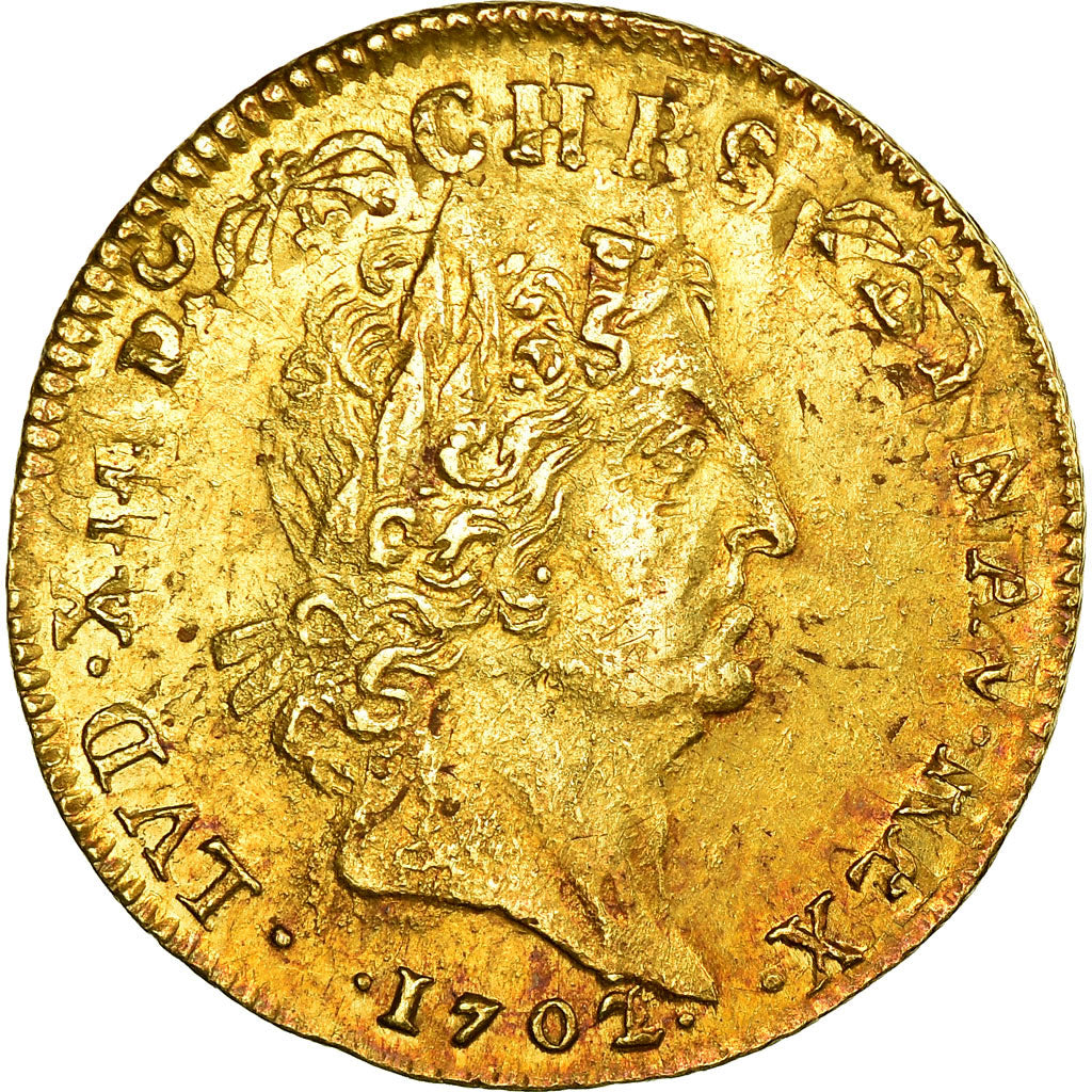 Munten,Frankrijk,Louis XIV,Louis d'or aux 8 L et aux insignes,1702,Paris,ZF+