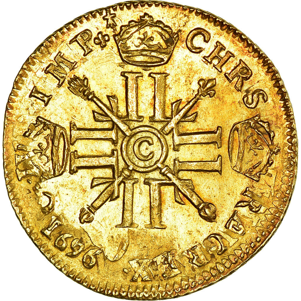 Munten,Frankrijk,Louis XIV,Louis d'or aux 8 L et aux insignes,1702,Paris,ZF+