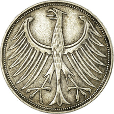 Coin, GERMANY - FEDERAL REPUBLIC, 5 Mark, 1951, Munich,EF(40-45),Silver,KM 112.1